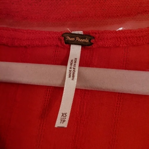 free PEOPLE oberoi red deep v neck boho blouse - Picture 9 of 11